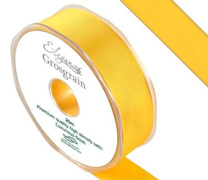 Eleganza Premium Grosgrain Ribbon 25mm x 20m Yellow No.11 - Ribbons